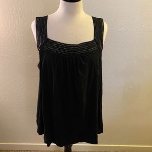 Old Navy Black Square Neck Sleeveless Blouse